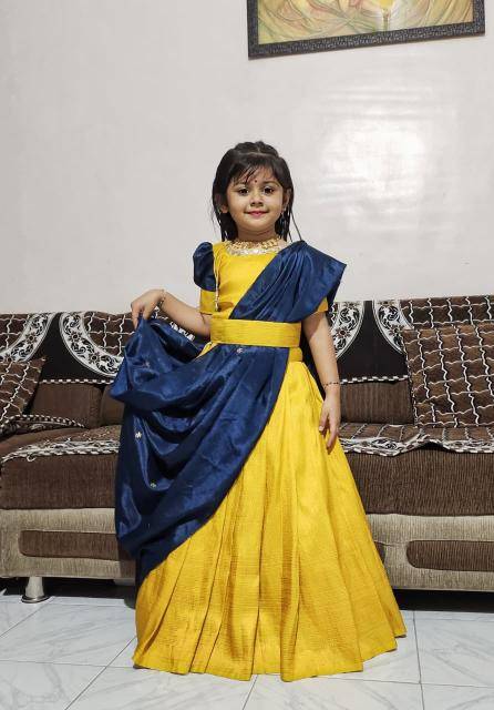 kids elegent lehenga softy silk  Affordable kids wear suppliers in Bangalore
